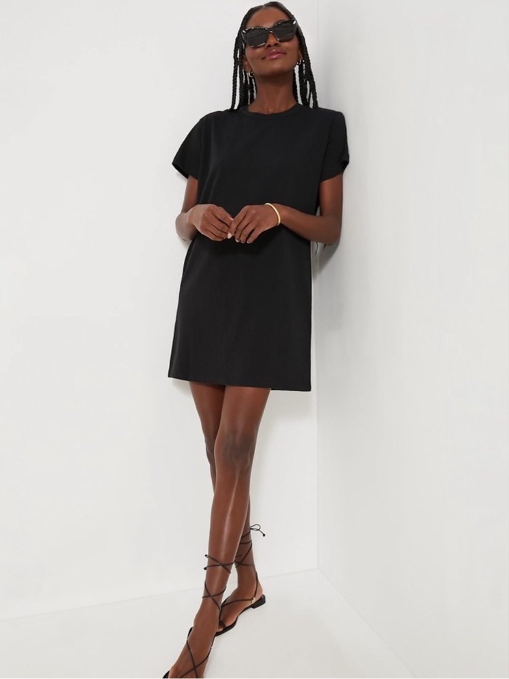 LESET Margo T-Shirt Dress Black Small